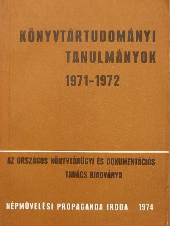 Dér Mária - Könyvtártudományi tanulmányok 1971-1972. [antikvár]