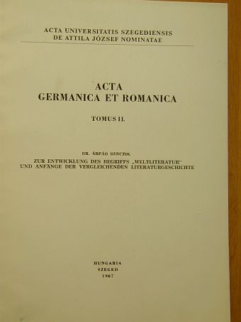 Berczik Árpád - Acta Germanica et Romanica Tomus II. [antikvár]