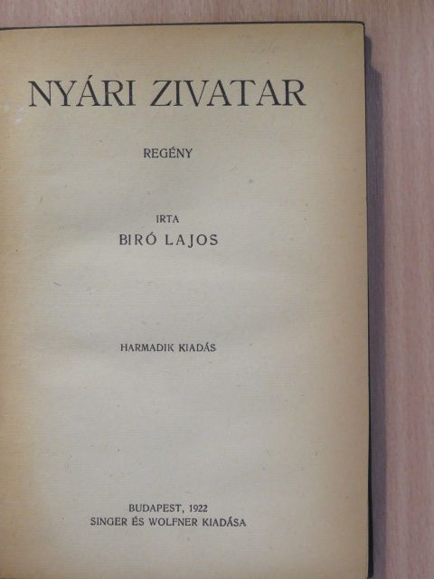Biró Lajos - Nyári zivatar [antikvár]