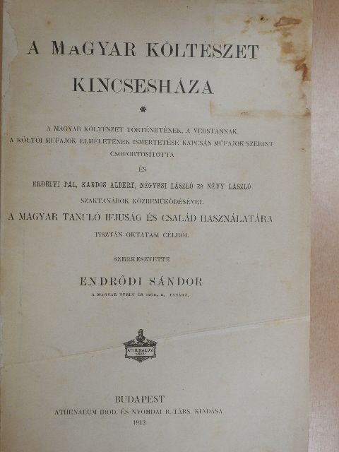 Abonyi Lajos - A magyar költészet kincsesháza [antikvár]