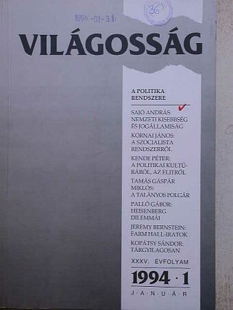 Jeremy Bernstein - Világosság 1994. január [antikvár]