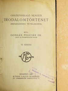 Dr. Gondán Felicián - Összefoglaló nemzeti irodalomtörténet [antikvár]