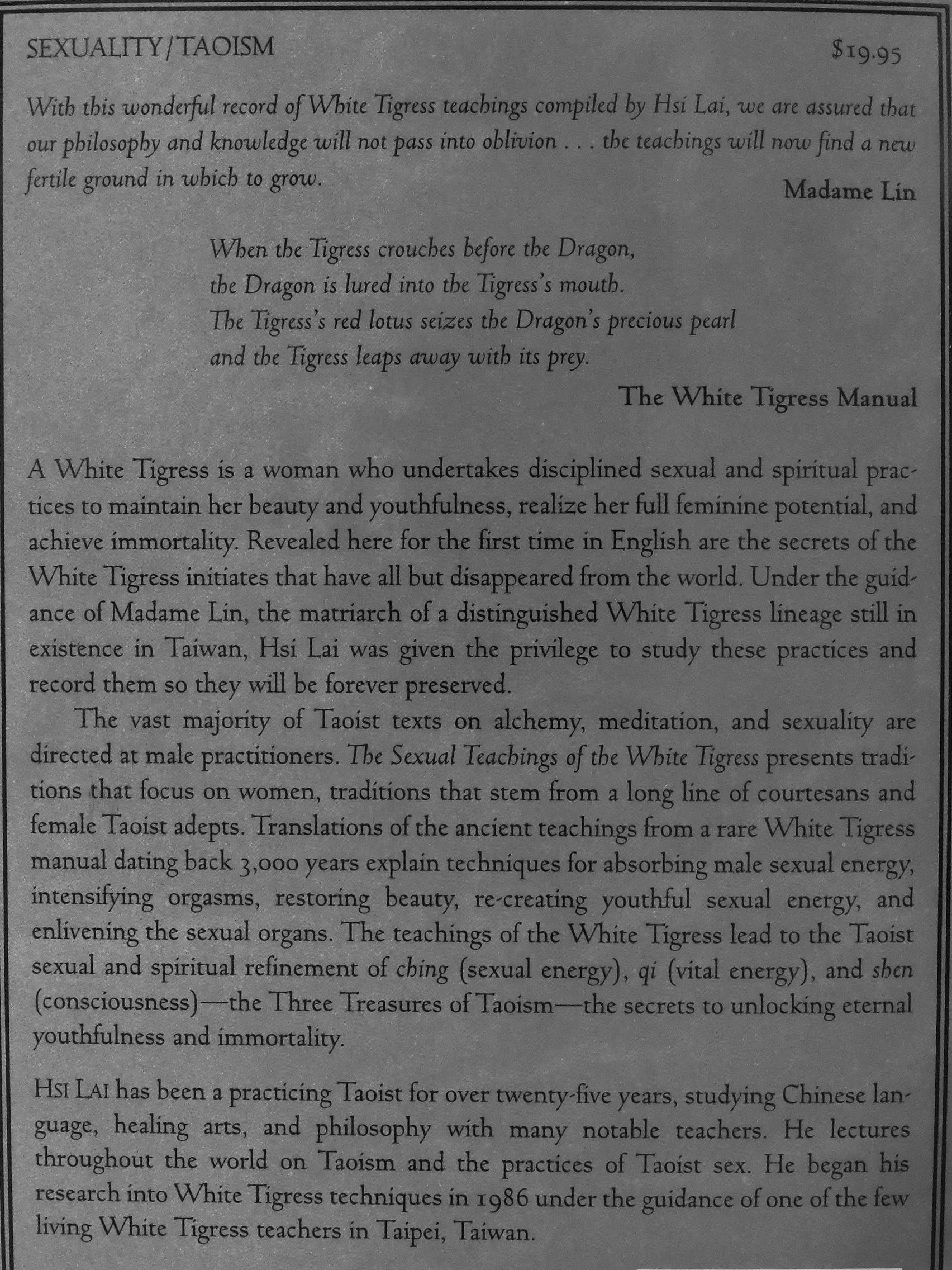 Hsi Lai - The Sexual Teachings of the White Tigress [antikvár]