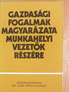 Botka Zoltán - Gazdasági fogalmak magyarázata munkahelyi vezetők részére [antikvár]