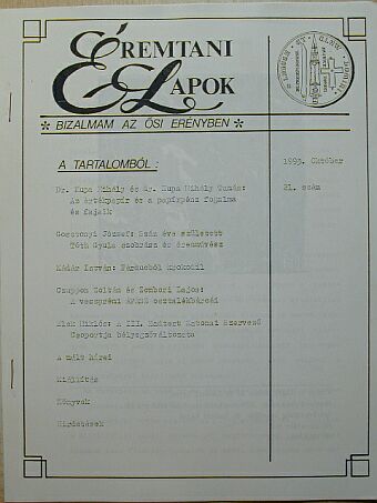 Czuppon Zoltán - Éremtani Lapok 1993. október [antikvár]