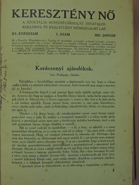 Boér Judith - Keresztény Nő 1927-1928. január-december [antikvár]