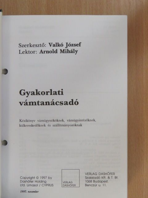 Fekete Antal - Gyakorlati vámtanácsadó [antikvár]