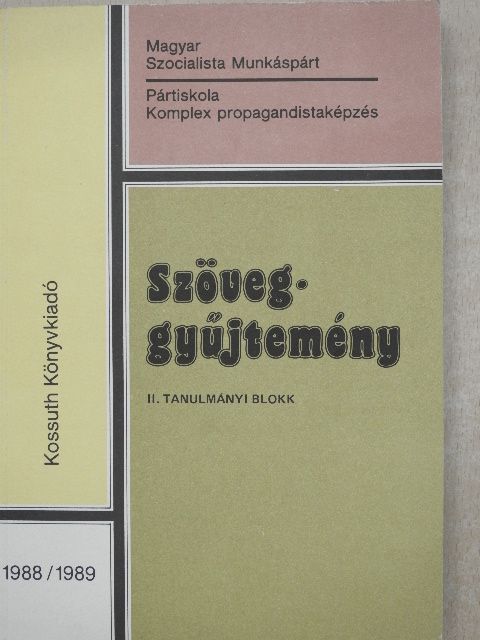 Berecz János - Szöveggyűjtemény 1988/1989 [antikvár]