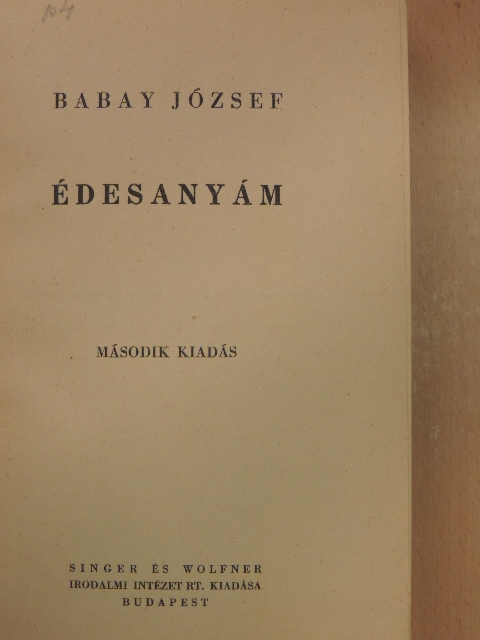 Babay József - Édesanyám [antikvár]