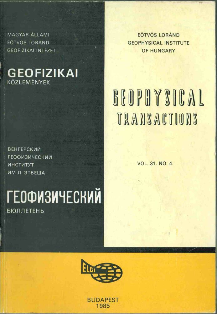 Sz. Kilényi Éva - Geofizikai közlemények vol. 31 no. 4 [antikvár]