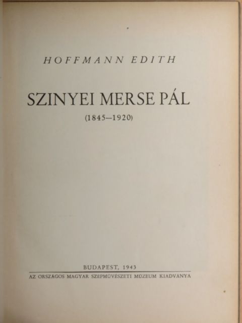 Hoffmann Edith - Szinyei Merse Pál [antikvár]