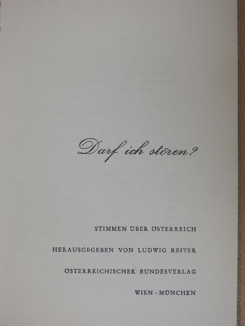 Darf ich stören? [antikvár]
