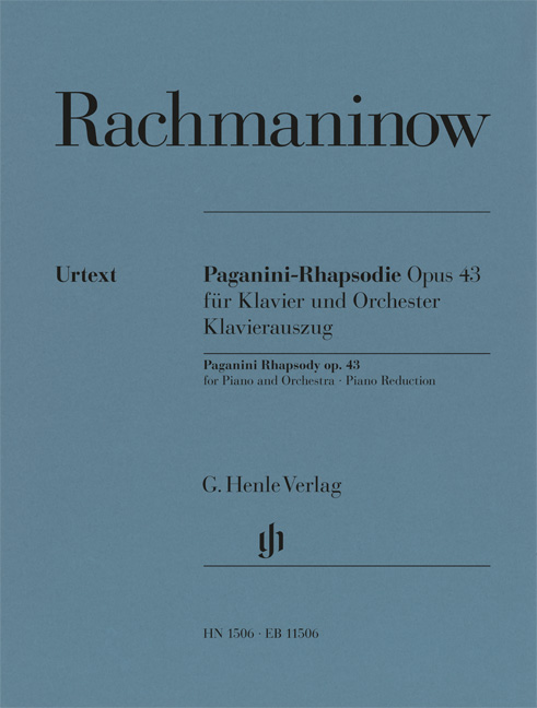 RACHMANINOV, SERGEI - PAGANINI-RHAPSODIE OP.43 FÜR KLAVIER UND ORCHESTER - KLAVIERAUSZUG