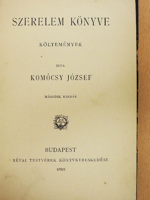 Komócsy József - Szerelem könyve [antikvár]