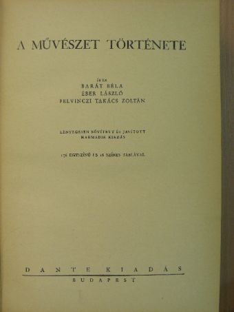 Barát Béla - A művészet története [antikvár]