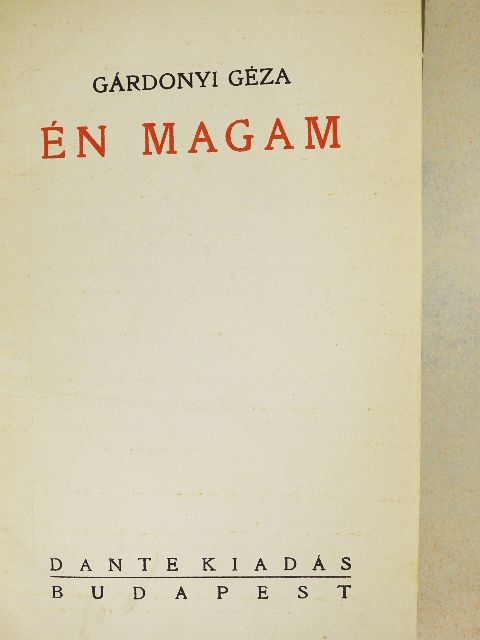 Gárdonyi Géza - Én magam [antikvár]