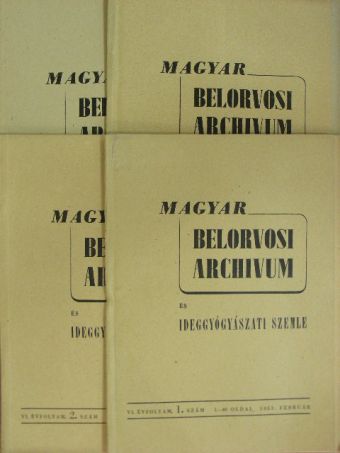 Magyar Belorvosi Archivum és Ideggyógyászati Szemle 1953. január-december [antikvár]