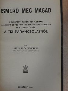 Szabó Imre - Ismerd meg magad [antikvár]