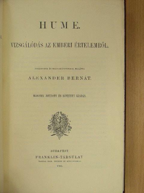 Hume - Vizsgálódás az emberi értelemről [antikvár]