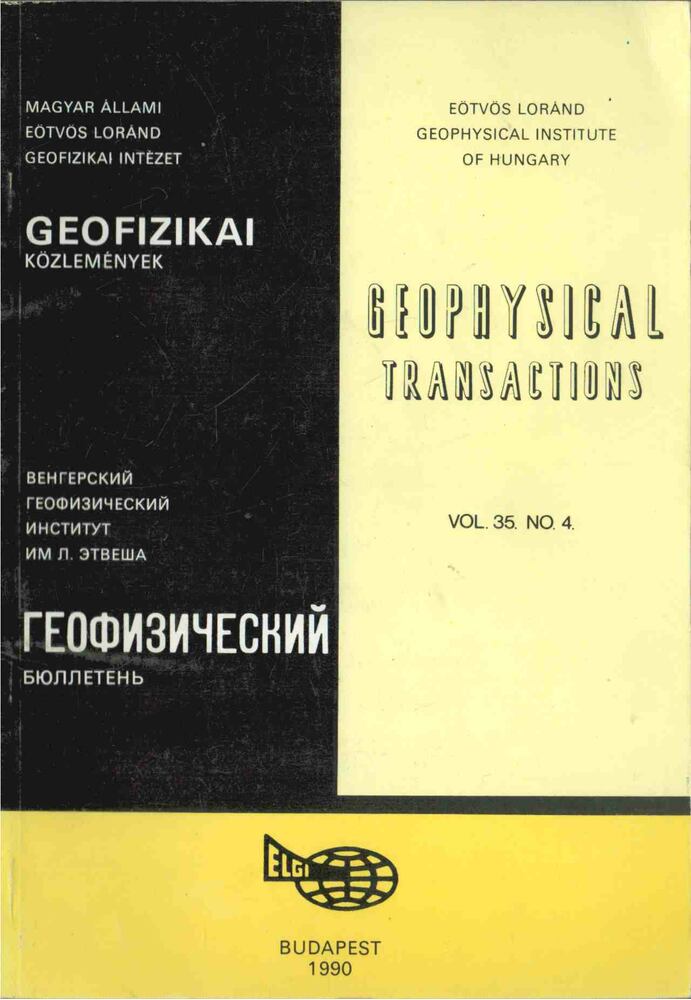 Sz. Kilényi Éva - Geofizikai közlemények vol. 35 no. 4 [antikvár]