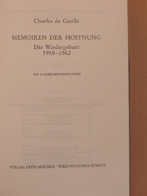 Charles de Gaulle - Memoiren der Hoffnung [antikvár]