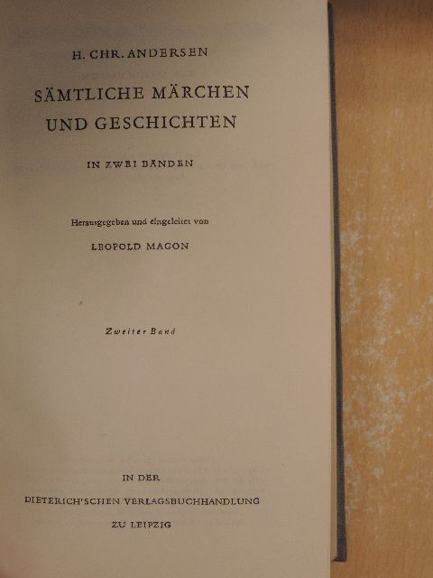 Hans Christian Andersen - Andersen-Sämtliche Märchen und Geschichten II. [antikvár]