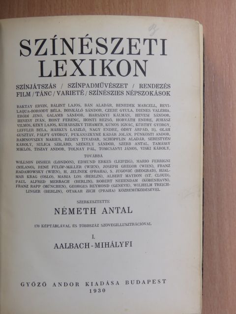 Baktay Ervin - Színészeti lexikon I-II. [antikvár]