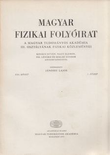 Jánossy Lajos - Magyar fizikai folyóirat XXI. kötet 2. füzet [antikvár]