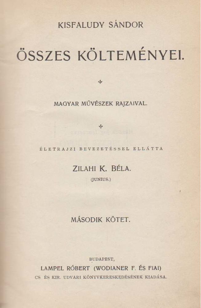 KISFALUDY SÁNDOR - Kisfaludy Sándor összes költeményei II. [antikvár]