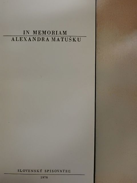 Gustáv Husák - In memoriam Alexandra Matusku [antikvár]