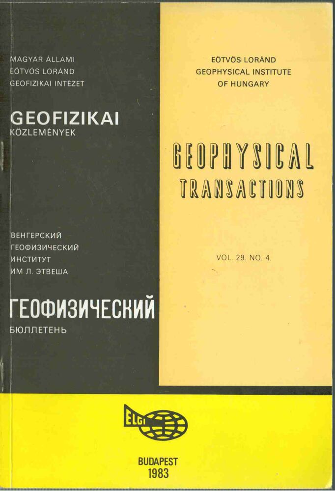 Sz. Kilényi Éva - Geofizikai közlemények vol. 29 no. 4 [antikvár]