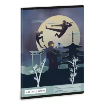 Ninjas in the Dark: Vonalas füzet - 2. osztályos, A5