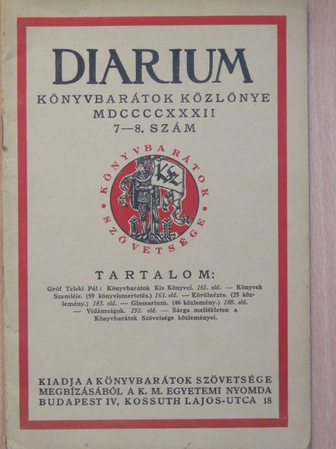 Gróf Teleki Pál - Diarium 1932/7-8. [antikvár]