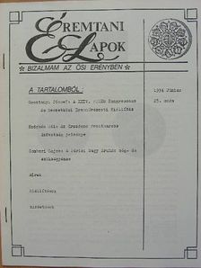 Gosztonyi József - Éremtani Lapok 1994. június [antikvár]