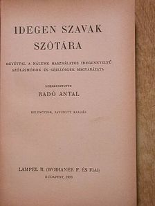 Idegen szavak szótára [antikvár]