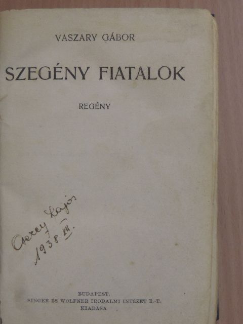 Vaszary Gábor - Szegény fiatalok [antikvár]