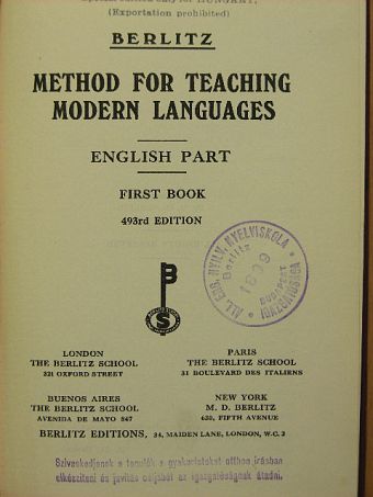 M. D. Berlitz - Method for Teaching Modern Languages I. [antikvár]