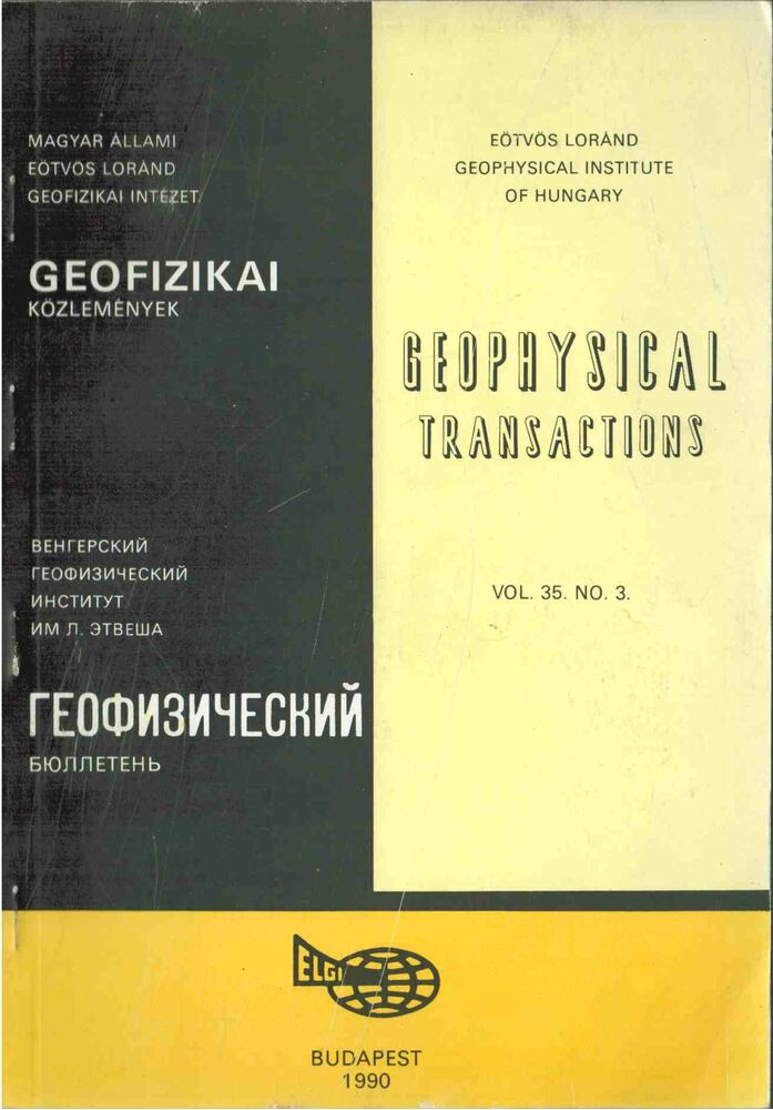 Sz. Kilényi Éva - Geofizikai közlemények vol. 35 no. 3 [antikvár]