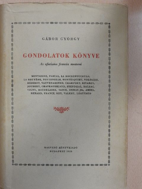 Alexandre Dumas Fils - Gondolatok könyve [antikvár]
