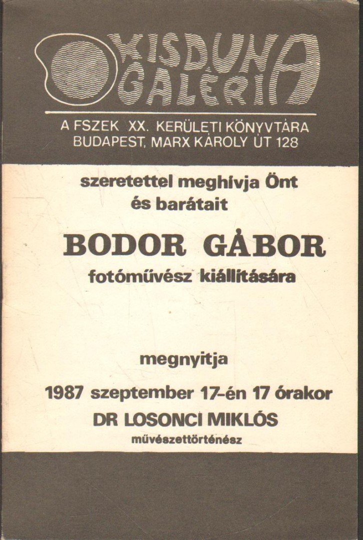 Meghívó Bodor Gábor fotóművész kiállítására [antikvár]