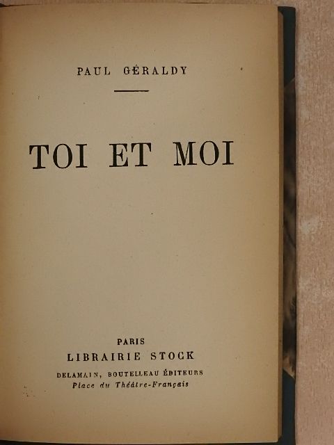 Paul Géraldy - Toi et moi [antikvár]