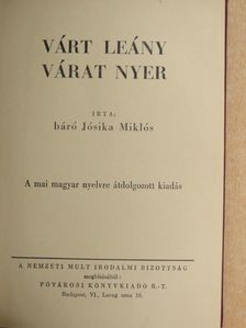 Jósika Miklós - Várt leány várat nyer [antikvár]