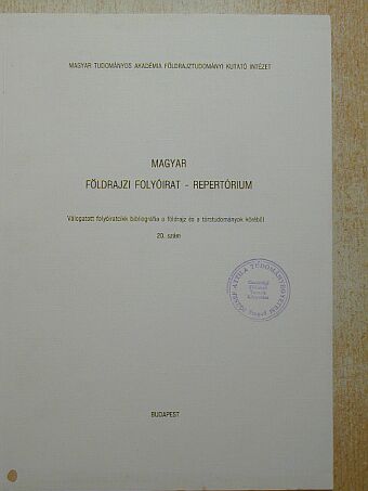 Magyar földrajzi folyóirat - Repertórium [antikvár]