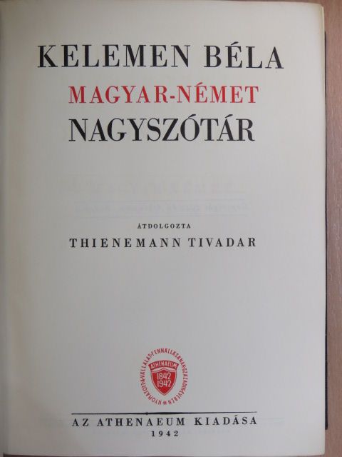 Kelemen Béla - Magyar-német nagyszótár [antikvár]