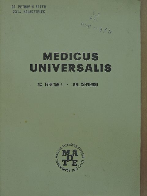 Dr. Andor Miklós - Medicus Universalis 1986. szeptember [antikvár]