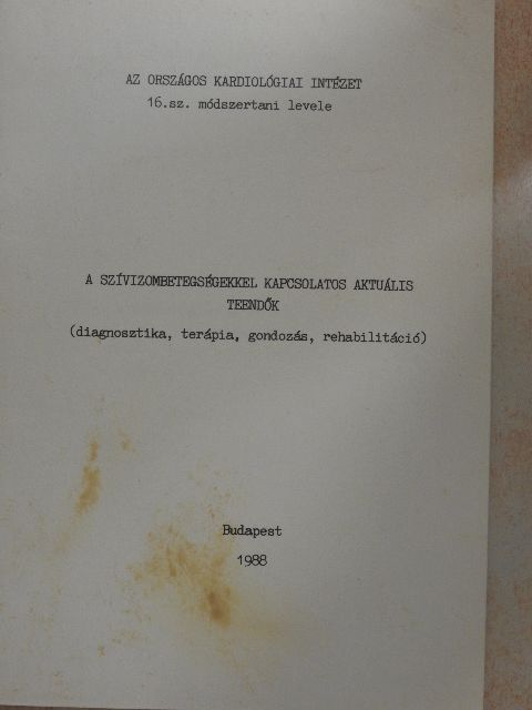 Dr. Cserhalmi Livia - A szívizombetegségekkel kapcsolatos aktuális teendők [antikvár]