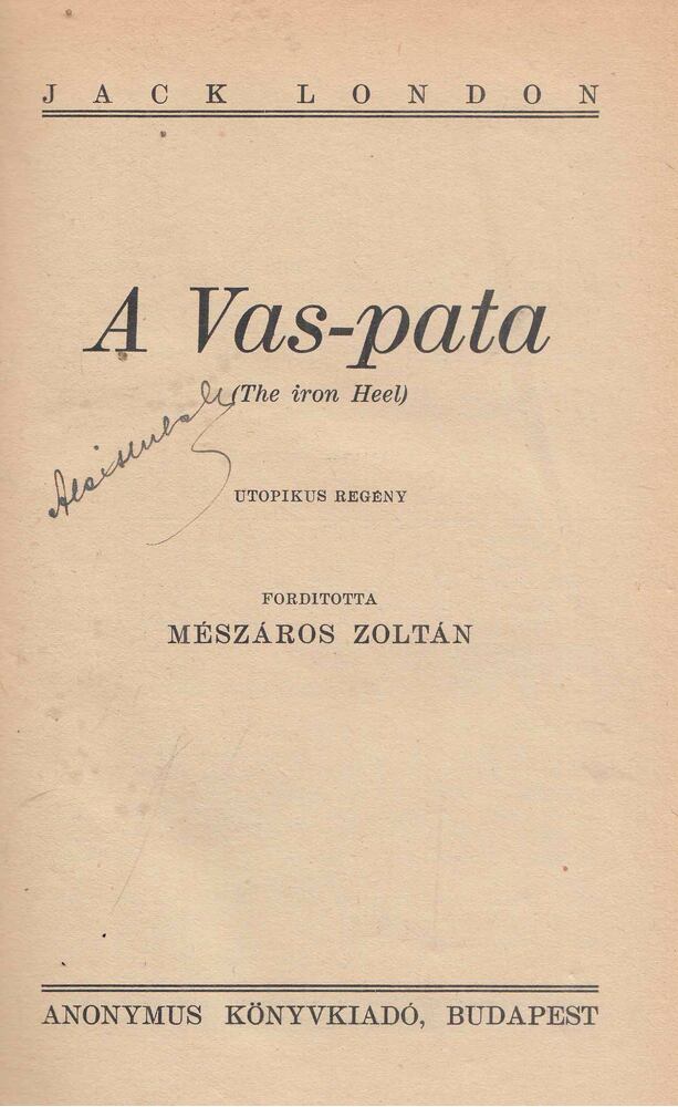 Jack London - A Vas-pata [antikvár]