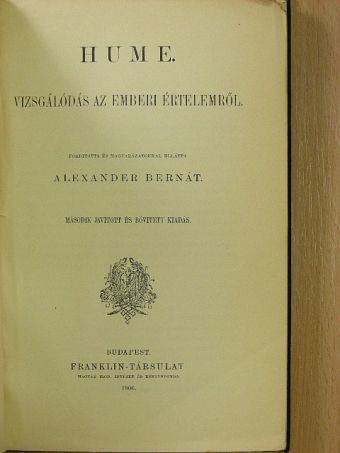 Hume - Vizsgálódás az emberi értelemről [antikvár]