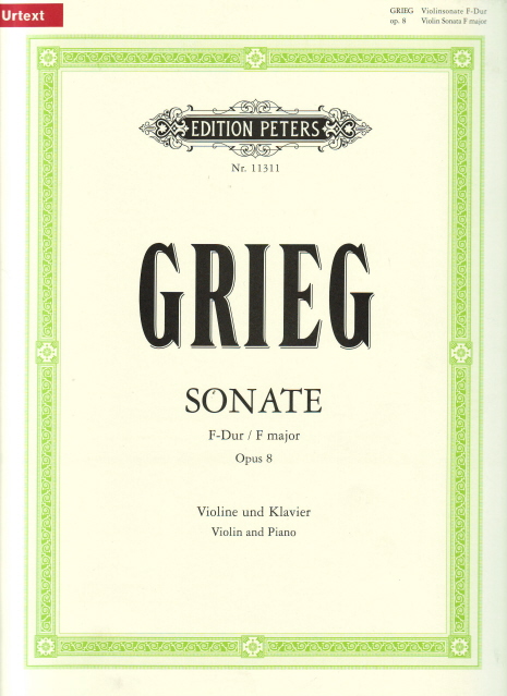 GRIEG - SONATE F-DUR OP.8 FÜR VIOLINE UND KLAVIER URTEXT (FINN BENESTAD)