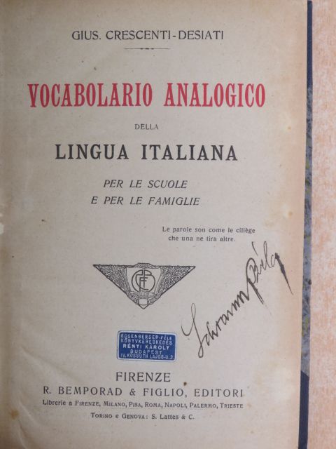 Gius. Crescenti-Desiati - Vocabolario Analogico della Lingua Italiana [antikvár]